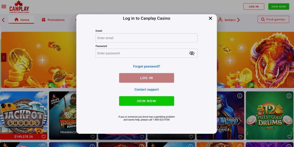 canplay casino login registration